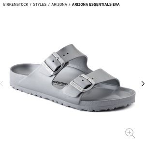 Birkenstock EVA Arizona Essentials Silver size NARROW 38 L 7, M 5 Sandals